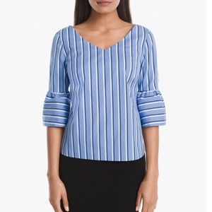 White House Black Market Emma Stripe Blouse